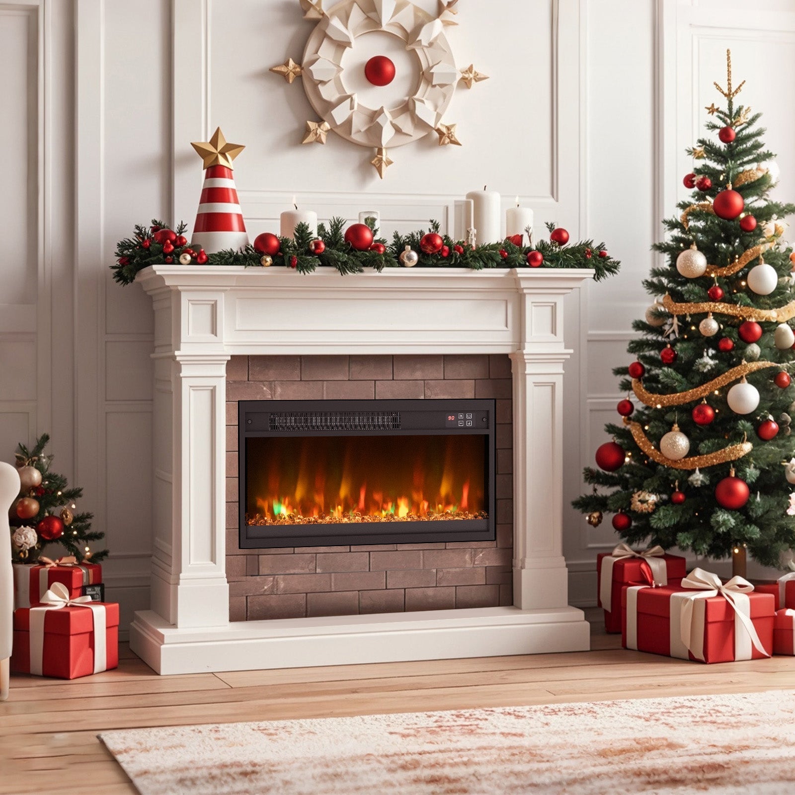 18/23/26 Inch 1500W Electric Fireplace Insert with Remote Control-23 inches