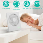 Portable Desk Fan USB Rechargeable Table Cooling Fan Quiet 5 Blades