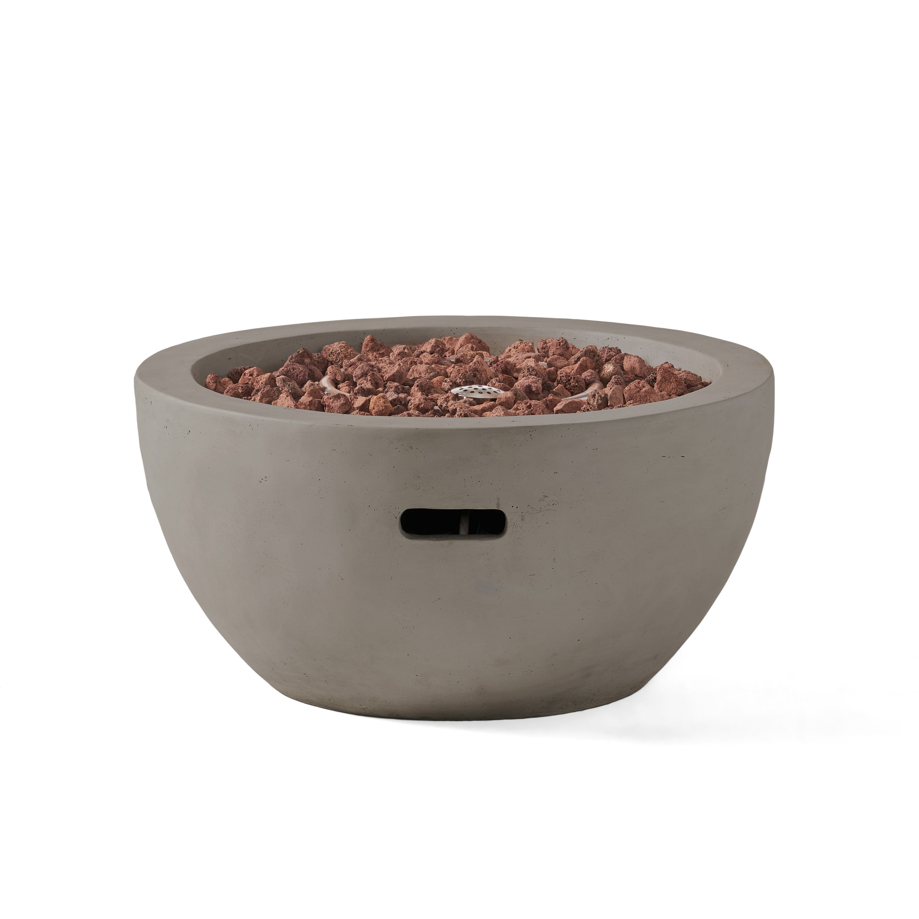 27" Bowl Shaped MGO Propane Fire Pit - Light Grey