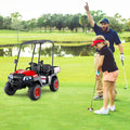 24V Kids Golf Cart 4WD 2-Seater Ride on Car with Storage Trunk and Horn-Red