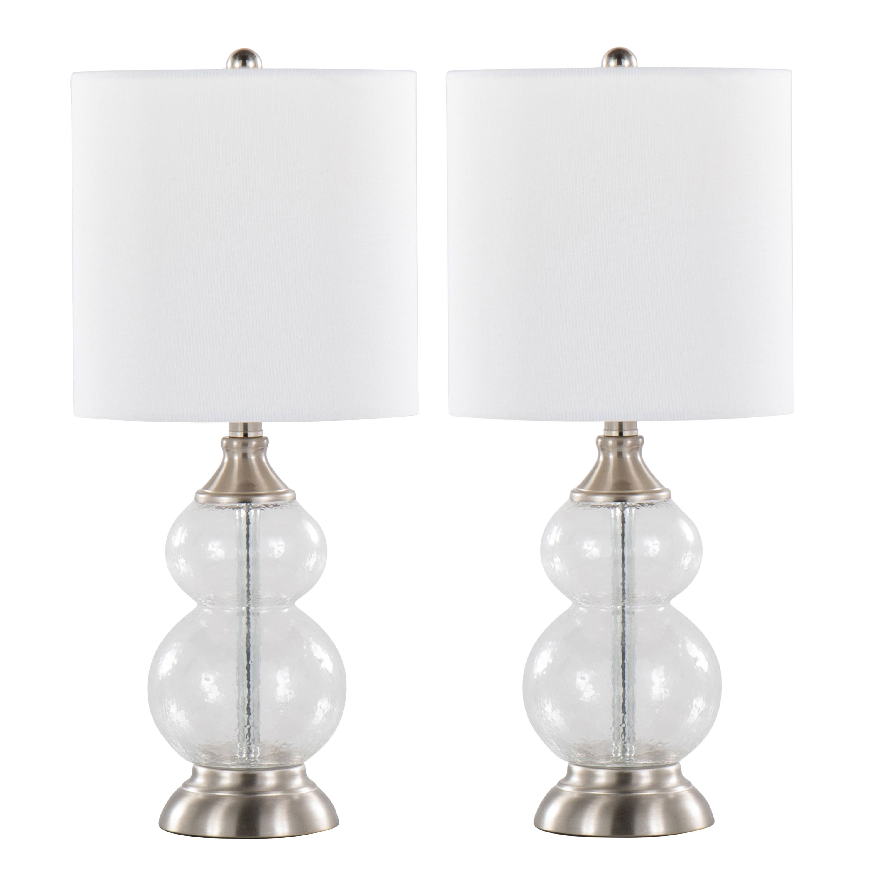 Belle Modern Seeded Glass Table Lamps – Set of 2
