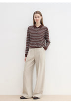"Leisure Moments" classic low-waisted loose casual straight pants