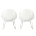 Modern Gable Rocking Chair Set of 2 in White Plastic with Weather-Resistant Features