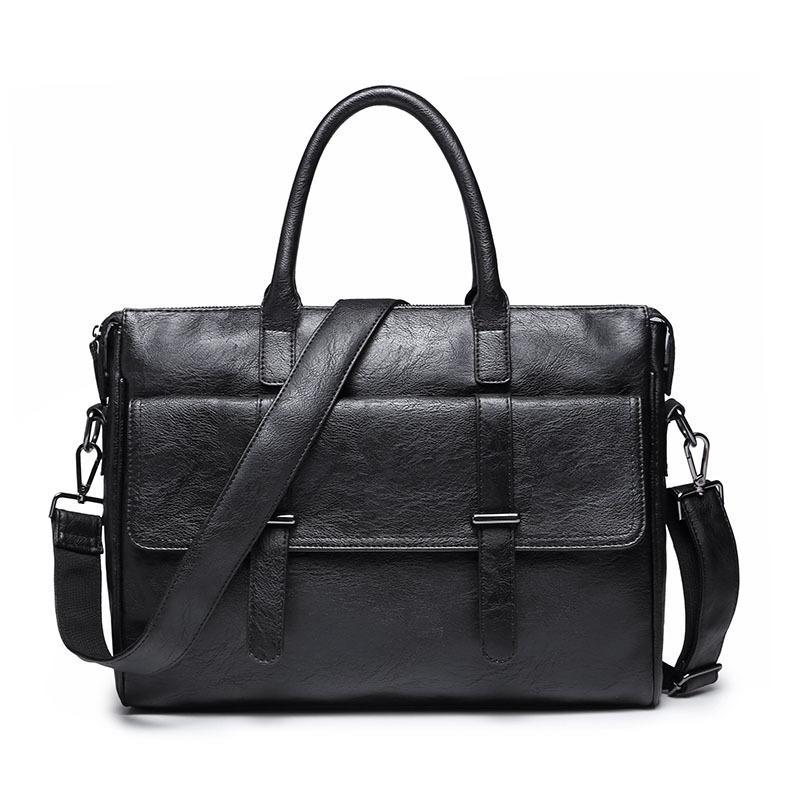 Korean Style Black Travel Laptop Briefcase For Men