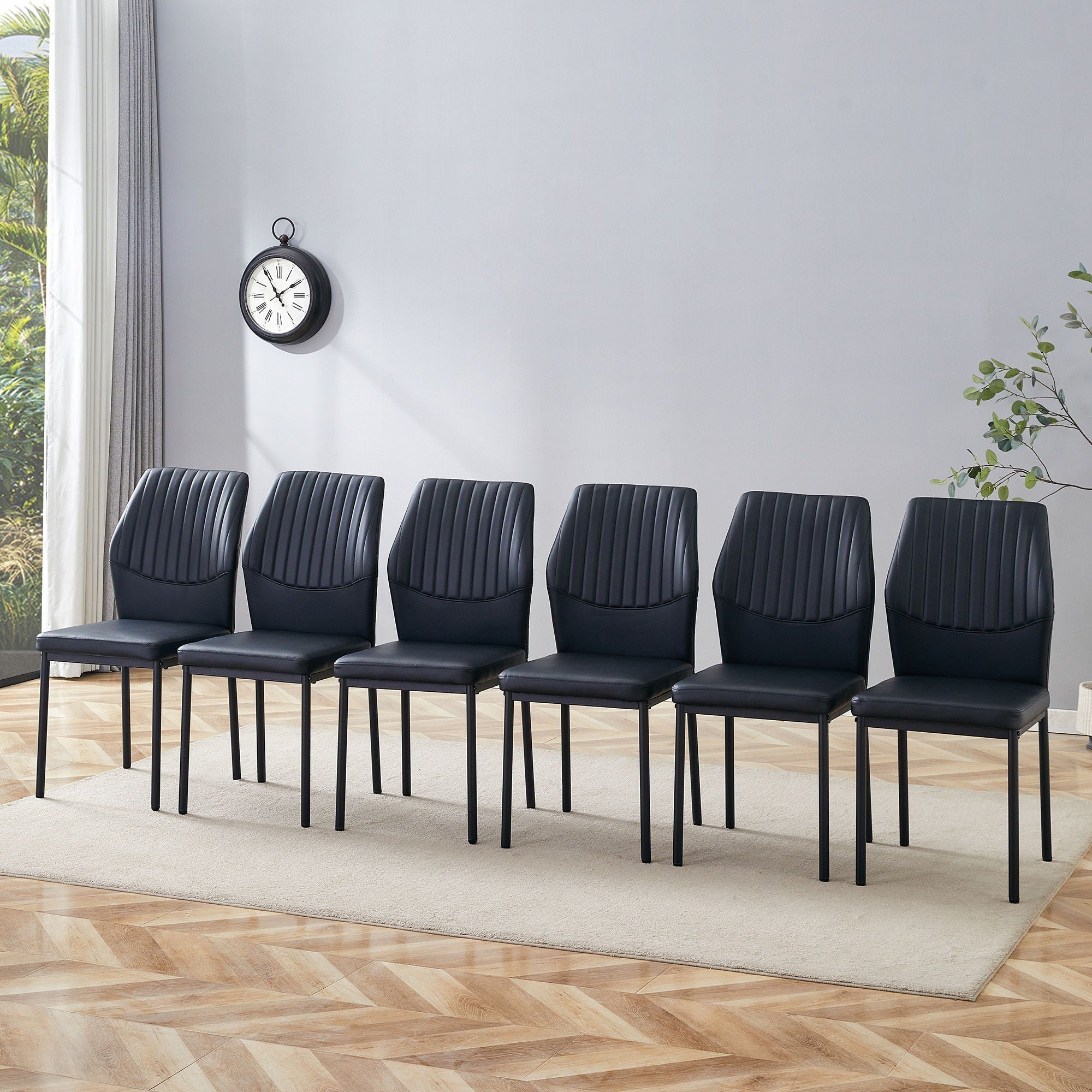 Ergonomic Simple Chair With Metal Leg