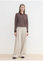 "Leisure Moments" classic low-waisted loose casual straight pants