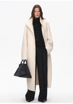 "Song of Snowland"Women's mohair wool stand collar coat autumn and