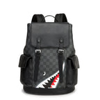 Men's Black Leather Travel Backpack