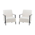 Modern Beige Lounge Chair Set with Polyester Upholstery and Metal Frame