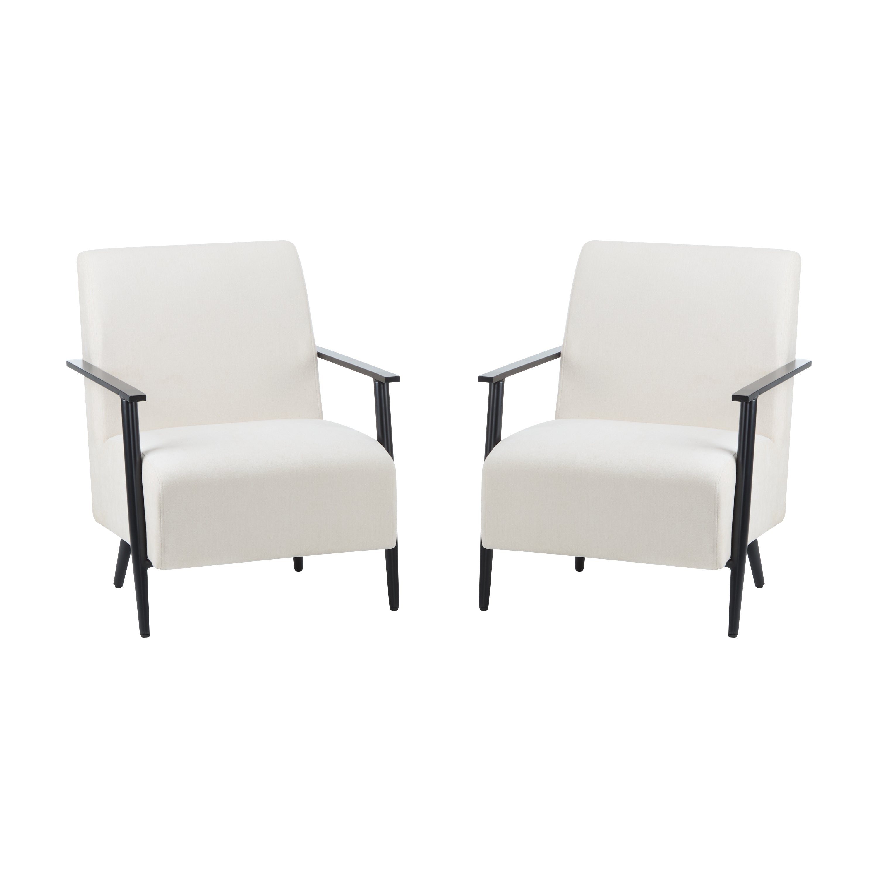 Modern Beige Lounge Chair Set with Polyester Upholstery and Metal Frame