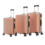 Non-TSA Customs Lock 3-in-1 PP Trolley Case, 20in, 24in, 28in PP Rose