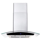 30 Inch Wall Mounted Range Hood 700CFM Tempered Glass Touch Panel