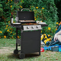 Propane Gas Three-burner Stainless Steel Grill With Double Shelves,
