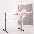 4 Feet Double Ballet Barre Bar with Adjustable Height-Black