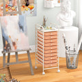 10 Drawer Rolling Storage Cart Organizer with 4 Universal Casters-Cherry