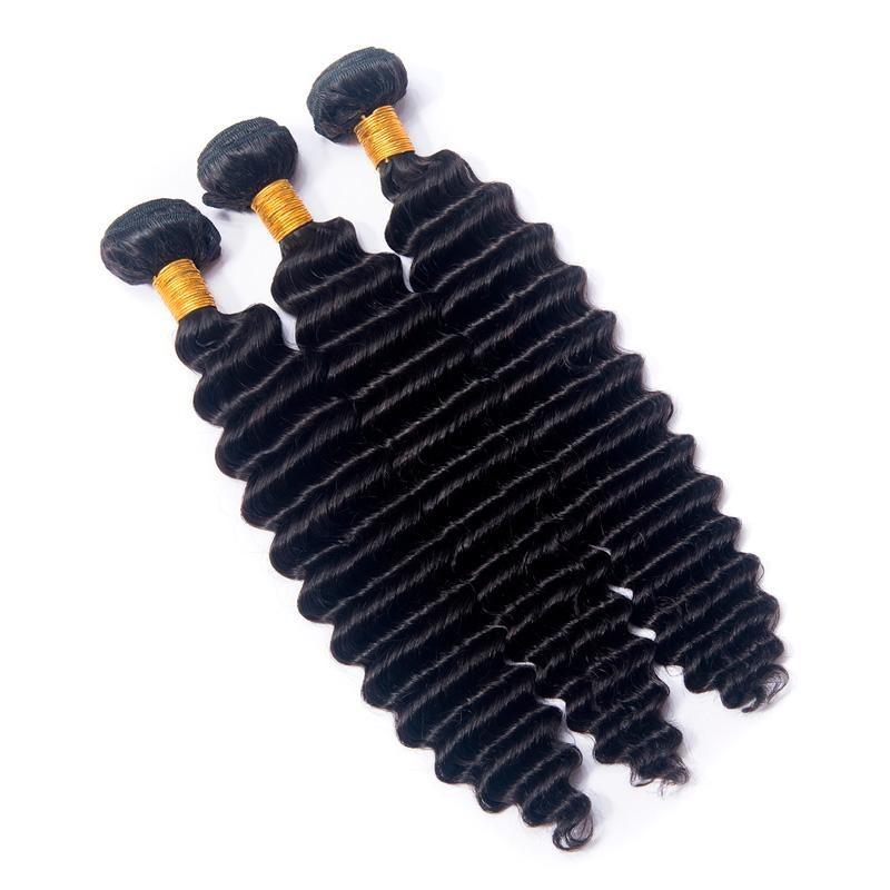 10A Grade 3/4 Loose Deep Wave bundles with 4x4 Closures & 13x4 Frontal