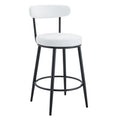 Fashionable Ergonomic High Legged Bar Chairs with White Fabric Cushions - Set of 2