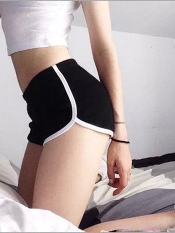 Women's sports shorts, home casual solid-color fashionable yoga beach