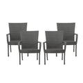 Littleton Grey PE Wicker Stacking Chair 4pcs