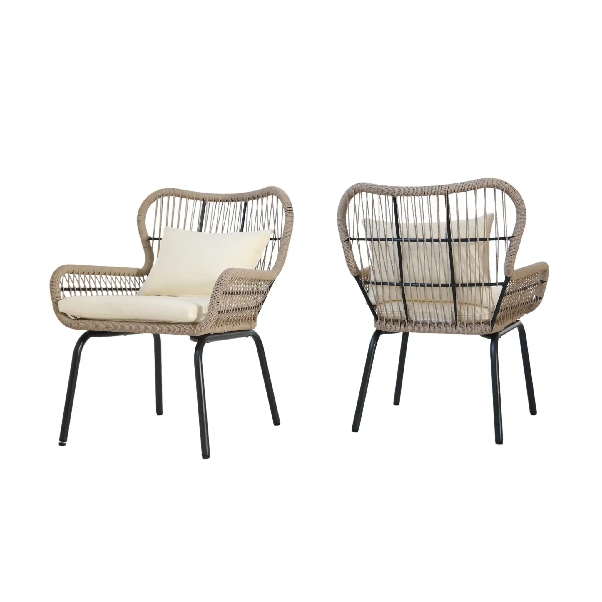 Southport Club Chair With Woven Rope And Cushions