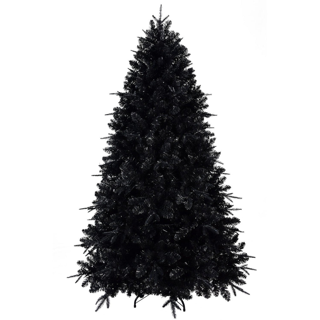 Prelit Black Christmas Tree With White Lights Artificial Fake