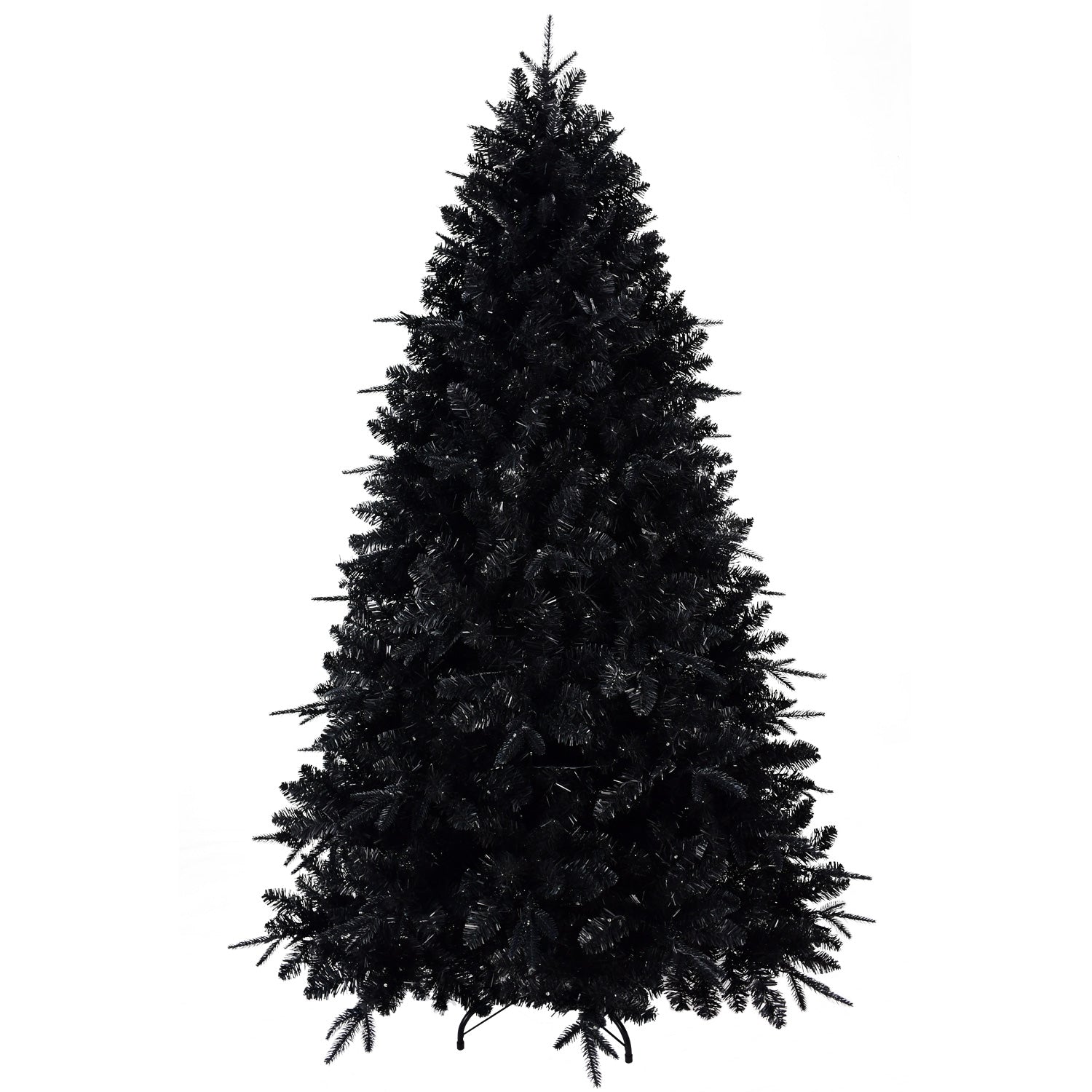 Prelit Black Christmas Tree With White Lights Artificial Fake