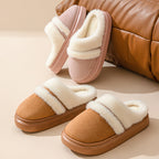 Fashion Warm Cotton Slippers For Women Leisure Thick Bottom Non-slip