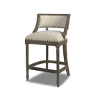 Paris 26.5' Farmhouse Counter Height Bar Stool with Backrest