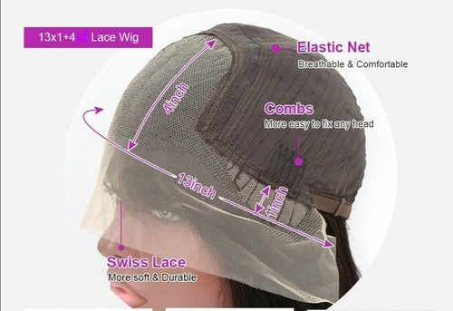 13x1x4 Afro Kinky Curly 13x1x6 T part Lace Transparent Human Hair Wigs
