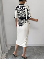 Button Front Half Sleeve Dress