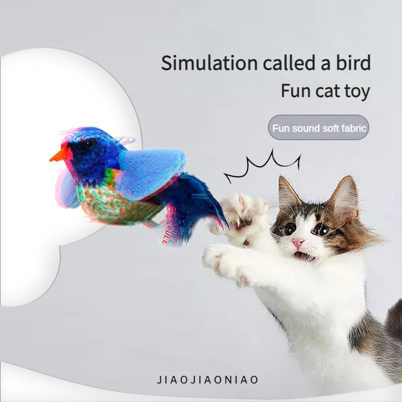 Cute Bird Design Cat Teaser Toy, SimulationParrot Cat Teaser Toy,