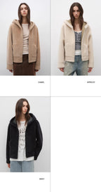 Fireladyfur Women's Hooded Merino Sheepskin Jacket“Bad boy”