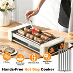 3 In 1 Electric Hot Dog Roller Machine With Grill & Griddle 6-Roller