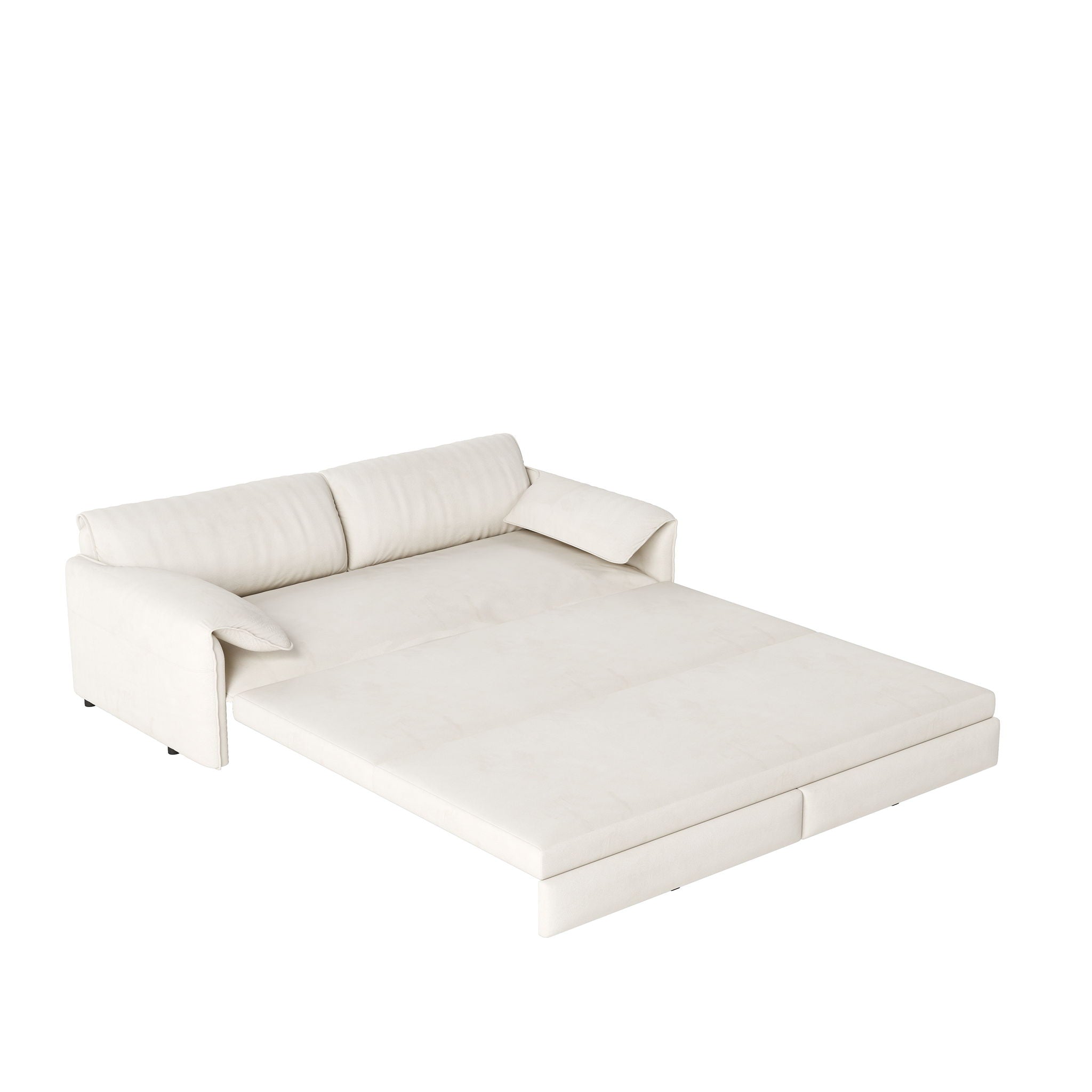 Queen Pull Out Sofa Bed, 3 In 1 Convertible Sleeper Sofa With Side Storage