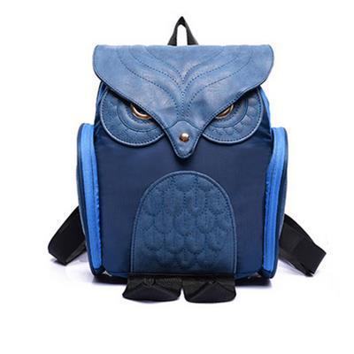 High Quality Cartoon Stitching Owl Shape Backpack