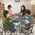 35 Inch 4 Player Game Card Folding Mahjong Table with Cup Holders-Green