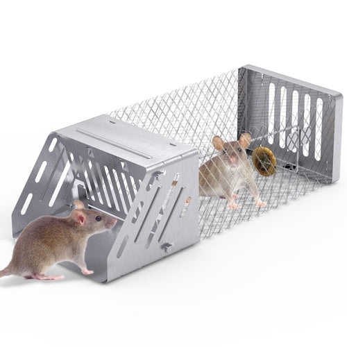 1Pc Automatic Continuous Rat Trap Single Door Mouse Cage Humane Live