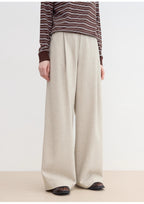 "Leisure Moments" classic low-waisted loose casual straight pants