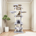Gray Cat Tree with 3 Condos and Sisal Scratching Posts