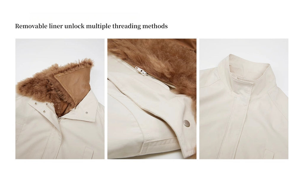 Fireladyfur Women’s Goose Down Parka coat with Toscana Shearling