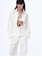 Refreshing breathable twill linen deconstructed silhouette old money