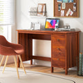 3-Drawer Home Office Study Computer Desk with Spacious Desktop-Brown