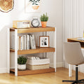 3 Tier Bookshelf Wooden Bookcase with Dual Anti-Tipping Kits-Natural