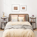3-Tier Accent Round Side Table with Metal Frame-Set of 2
