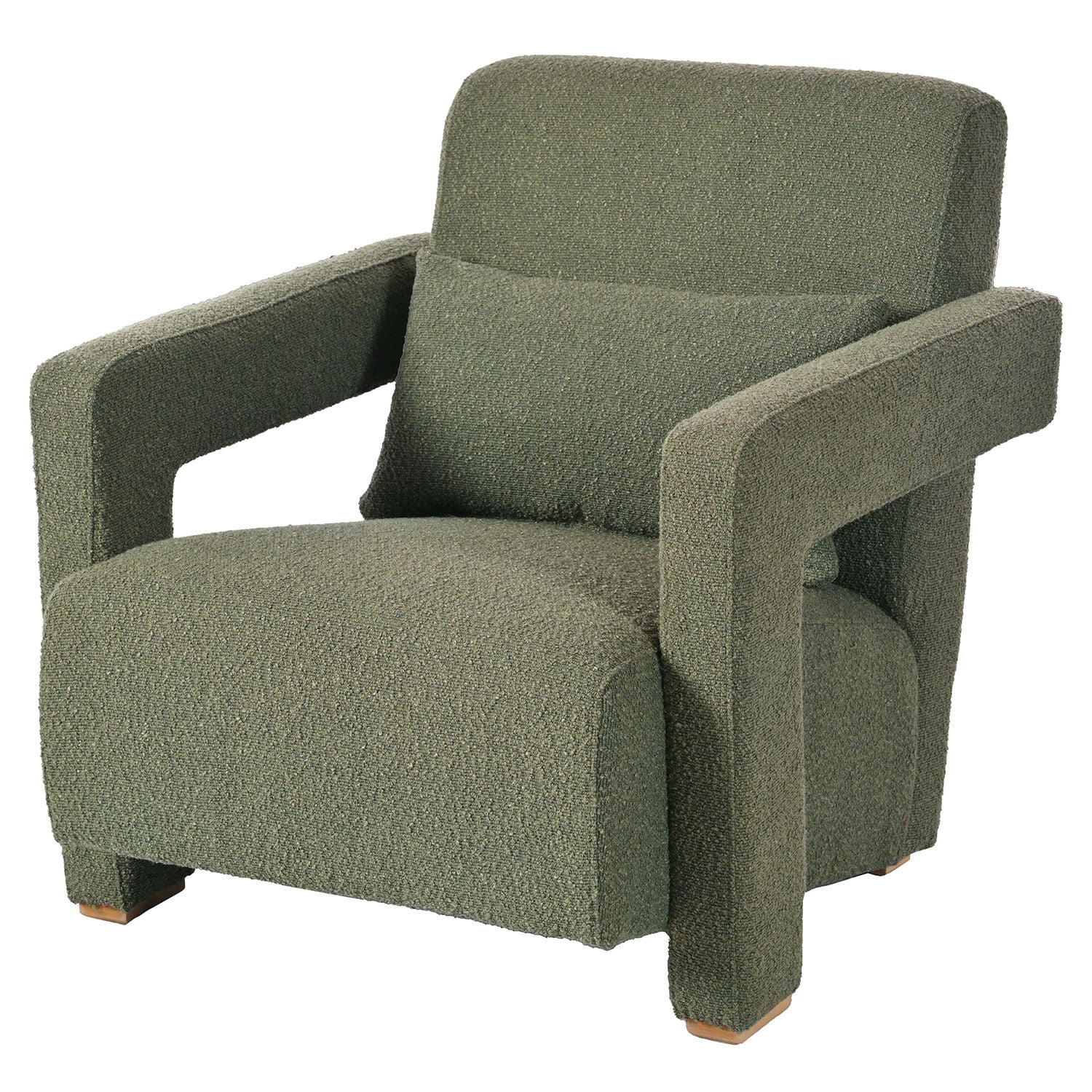 Sleek Right Angle Armrests Armchair with Ergonomic Lumbar Support