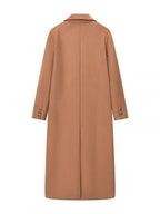 Double-Breasted Lapel Collar Long Coat