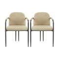 Modern Dining Chair (Set of 2) With Iron Frame - Espresso / Khaki