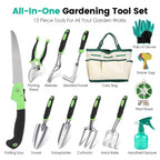 Ultimate 13Pcs Rustproof Garden Tool Set with Ergonomic Handles