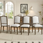 Farmhouse Dining Chairs Set of 4, Upholstered High Back