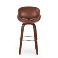 Lumos Mid Century Modern Upholstered Swivel Barstool